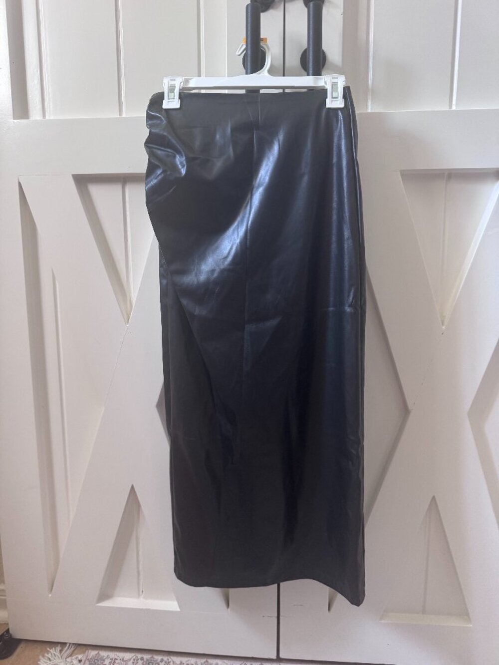 Black Leather Column SkirT